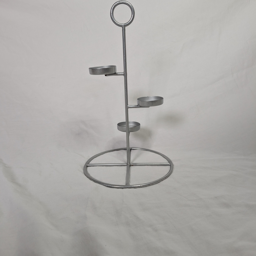 Silver Metal Candle Holder